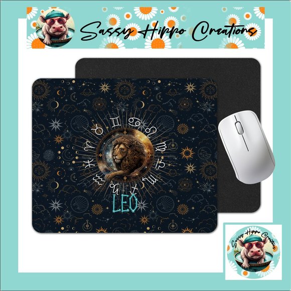Mouse Pad Leo Lion Zodiac Astrological Sign Horoscope Sublimated Anti Slip Back - Picture 1 of 4
